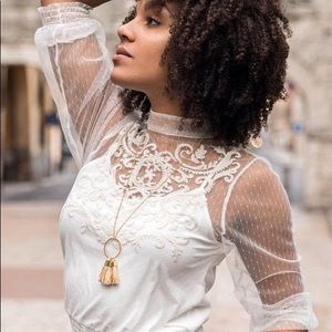 Joyfolie Mia Joy Halston Top in Cream